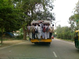 Dangerous way for School Kids to go back Home....